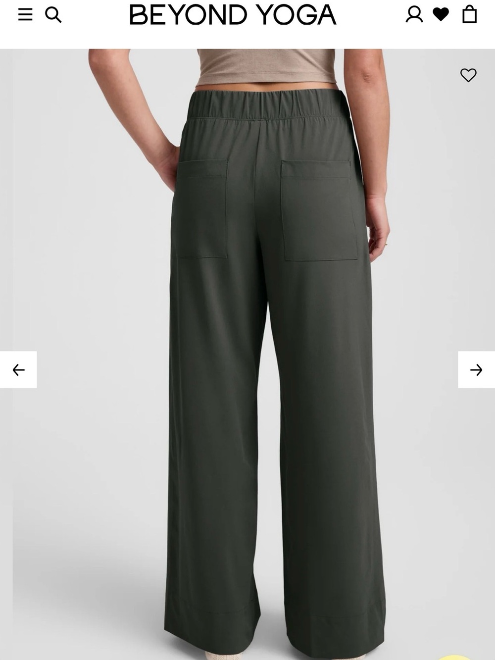 Beyond Yoga Easy Wide Leg Pants Slate Green NWT Small 31” - Picture 9 of 9